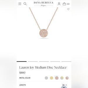 Dana Rebecca Designs Rose Gold Pave Disc Necklace